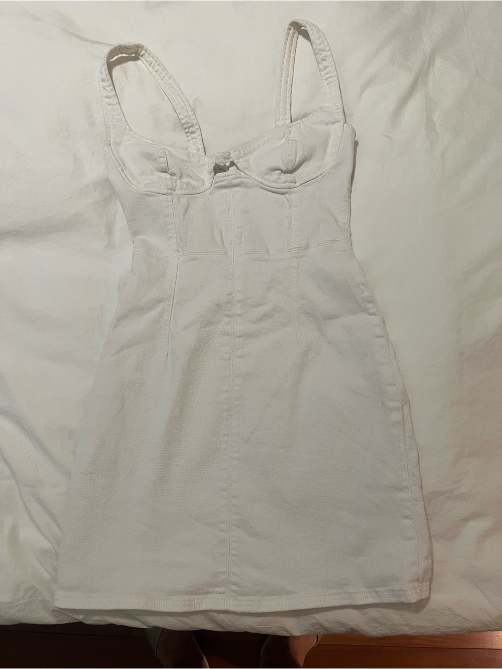 Bershka White Strapless Bustier Dress
